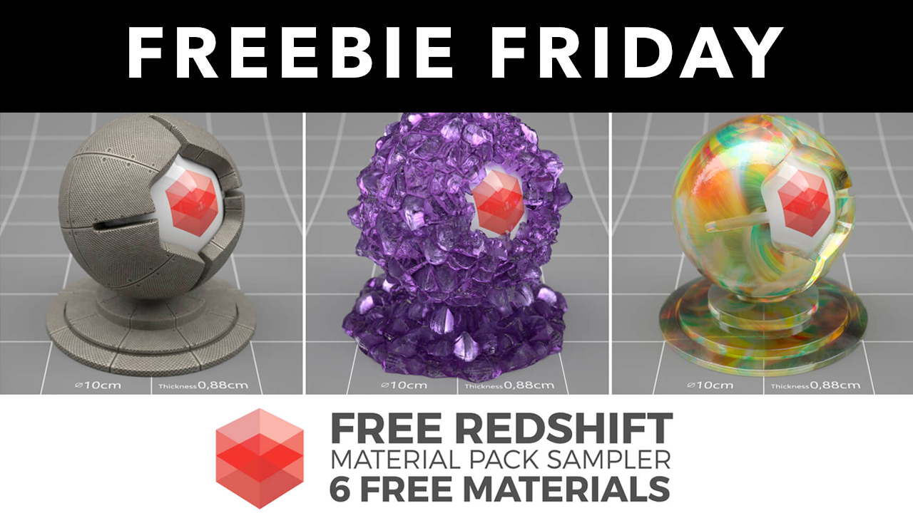 Freebie Redshift C4d Material Pack Sampler 6 Free Materials Toolfarm