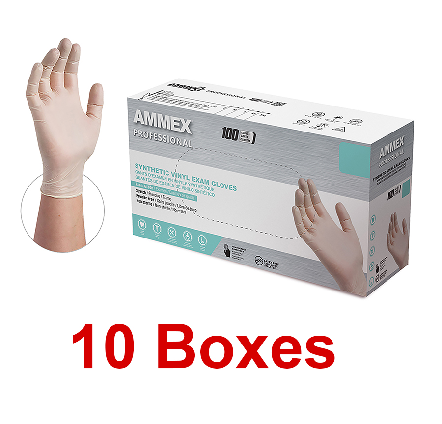 Ammex VSPF 48100 Extra Large Vinyl Exam Gloves at
