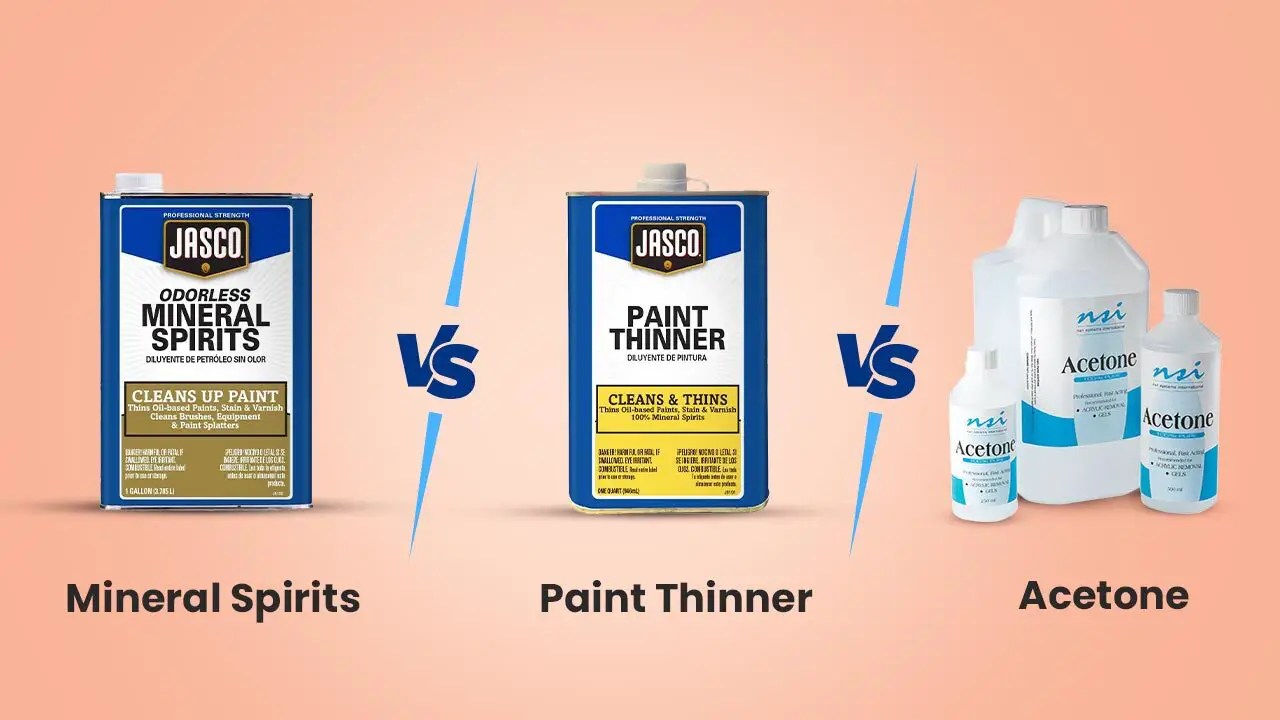 Difference Between Mineral Spirits vs Paint Thinner vs Acetone