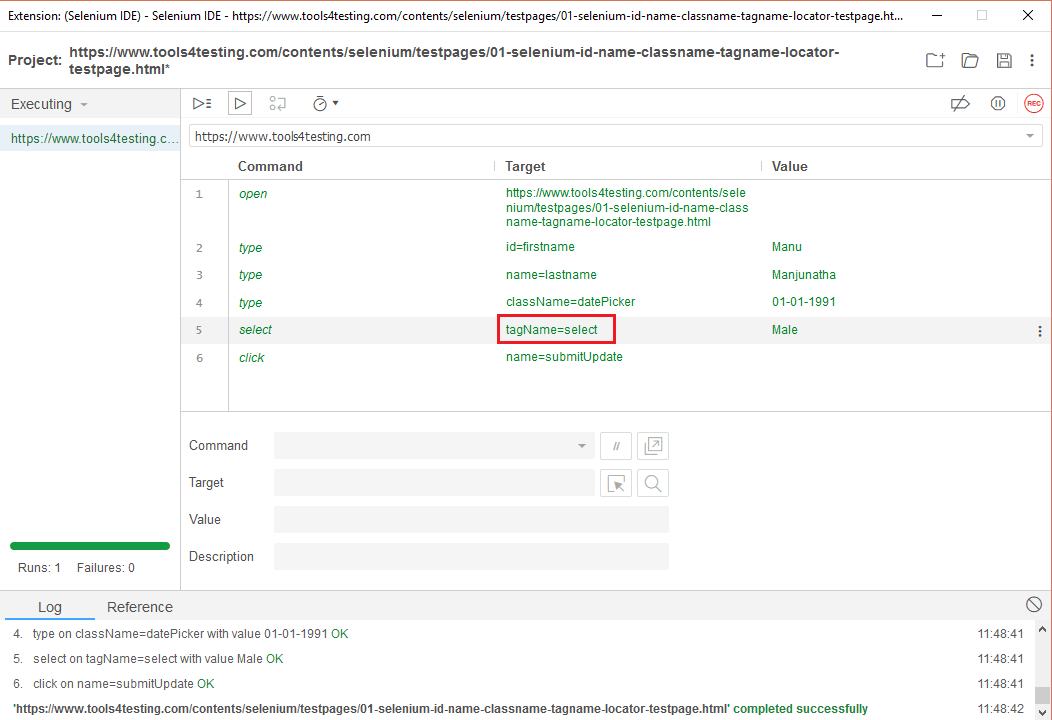 How to locate element by tag name locator in selenium tools4testing