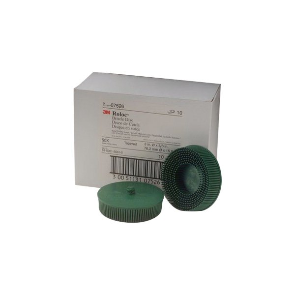 3M® 7526 ScotchBrite™ Roloc™ 3" 50 Grade Green Bristle Discs