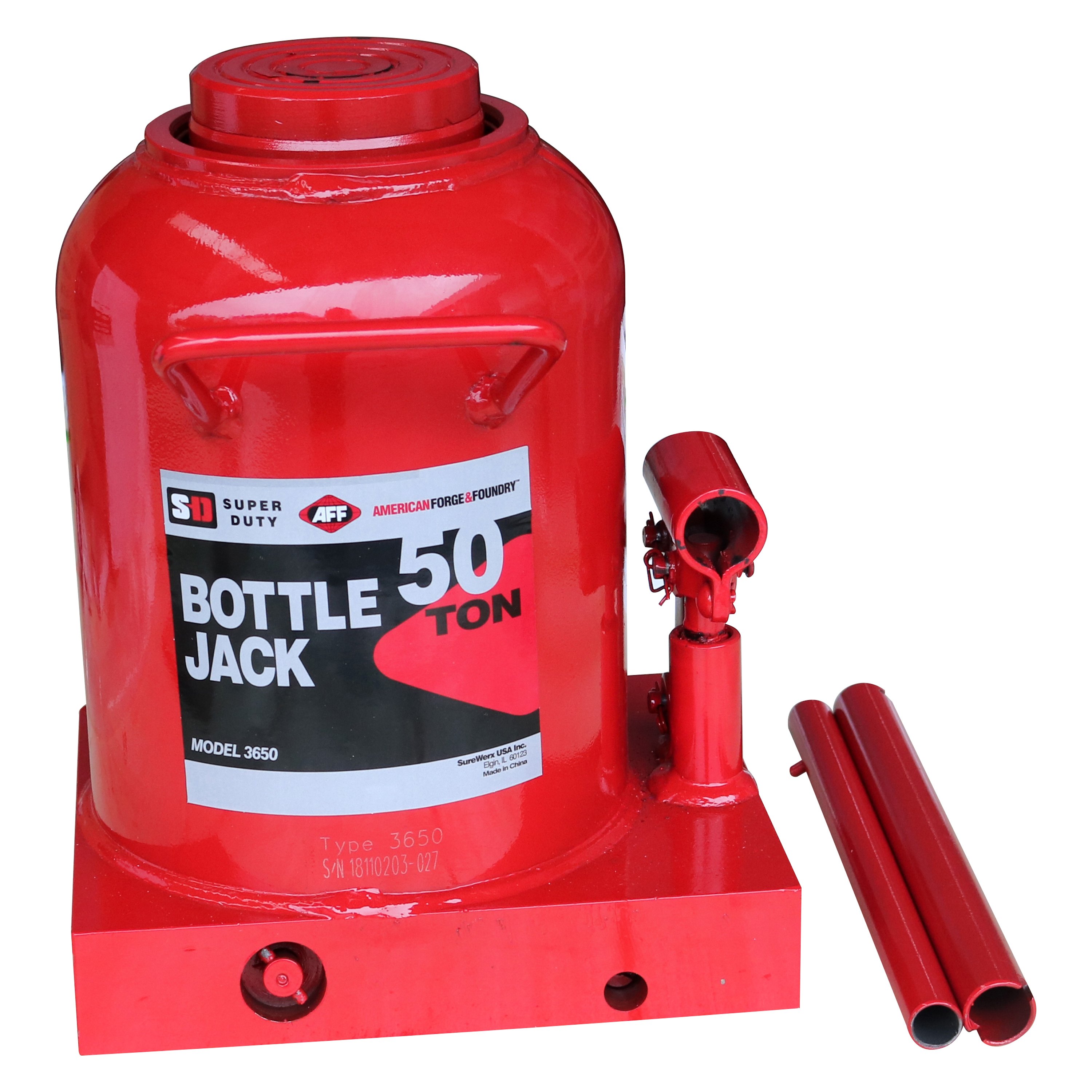 AFF® 3650 50 Ton Super Duty Manual Hydraulic Bottle Jack