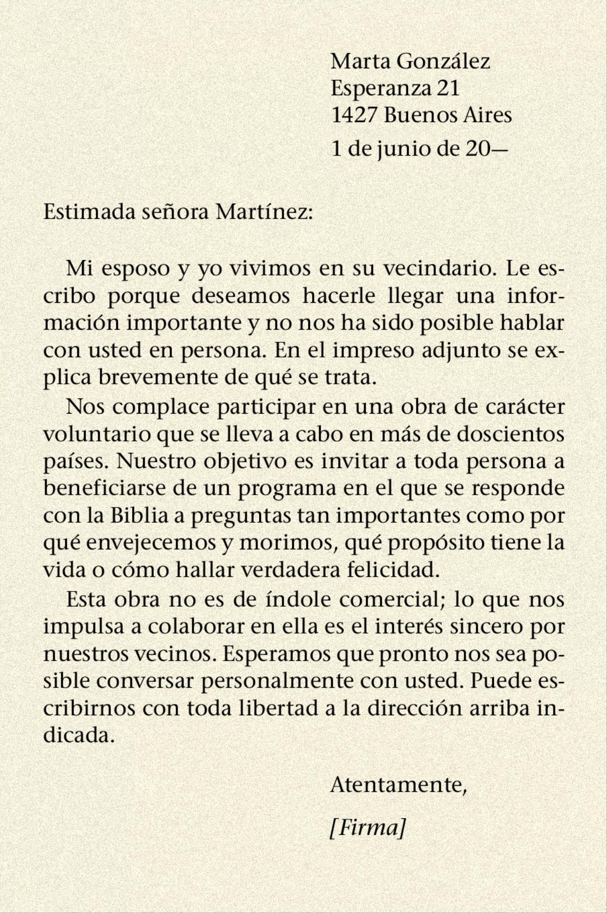 Predicación por carta (MODELO). AYUDA PARA PREDICAR