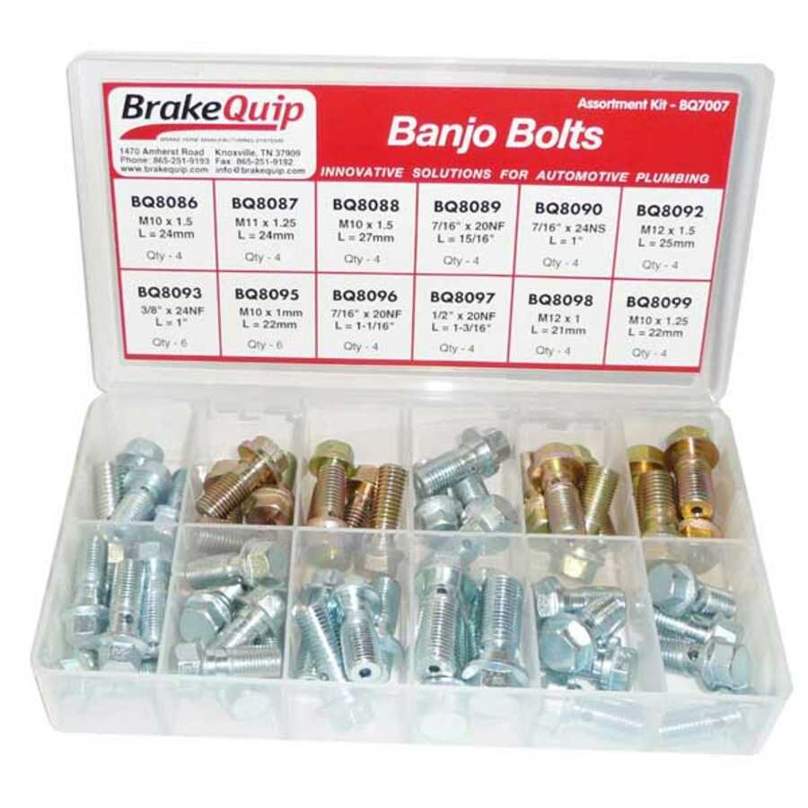 Banjo Bolt Assortment by BrakeQuip 16 Sizes & Thread Pitches