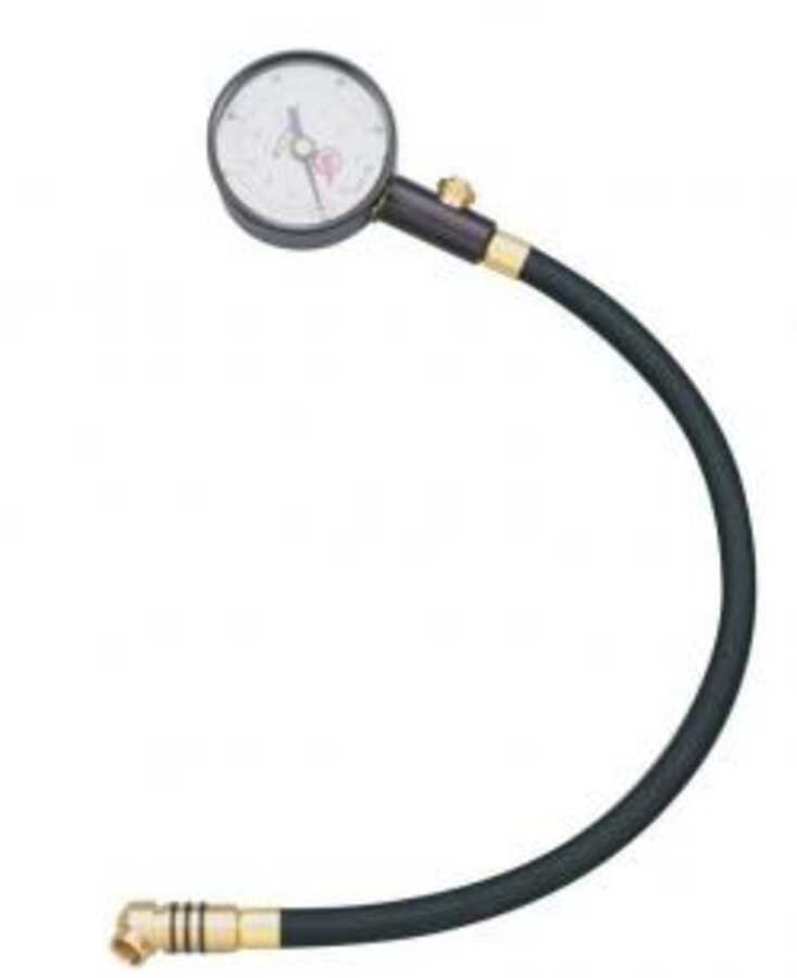 Premium Dial Tire Pressure Gauge, 0 60 PSI, 12 Hose