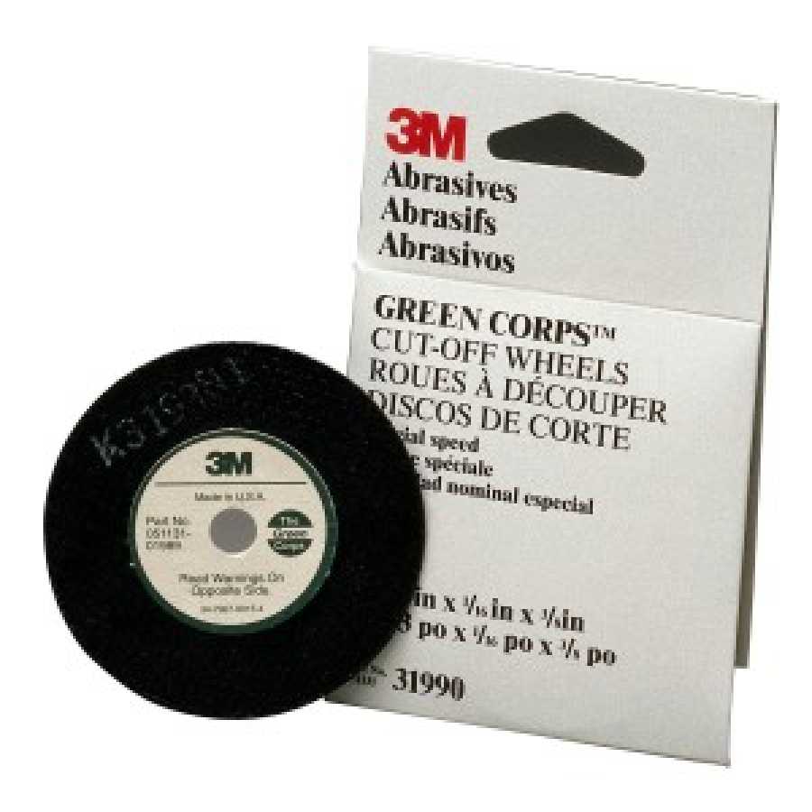 Green Corps CutOff Wheel 3 Inch x 1/16 Inch x 3/8 Inch 3M 31990