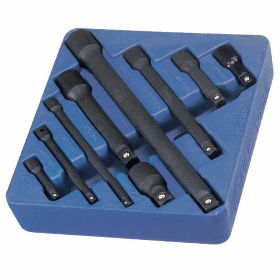 1/4, 3/8 & 1/2 Inch Drive Impact Extension Bar Set 9 Pc Genius Tools