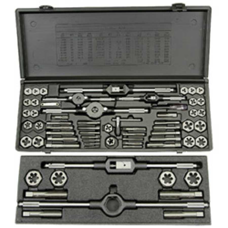 Tap & Die Sets 58Piece Red Vermont American 396502 HSS Tap and Die Set