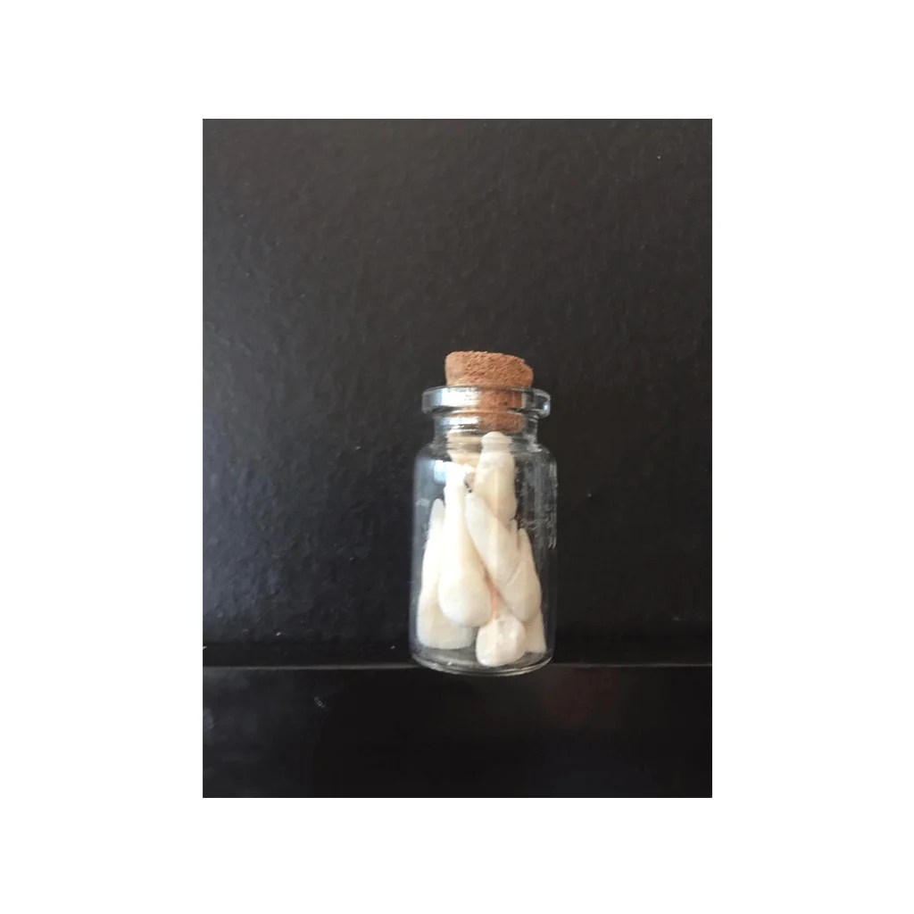 Antique Glass Vial Bottle With Cork Top With 8 Real Human Anterior