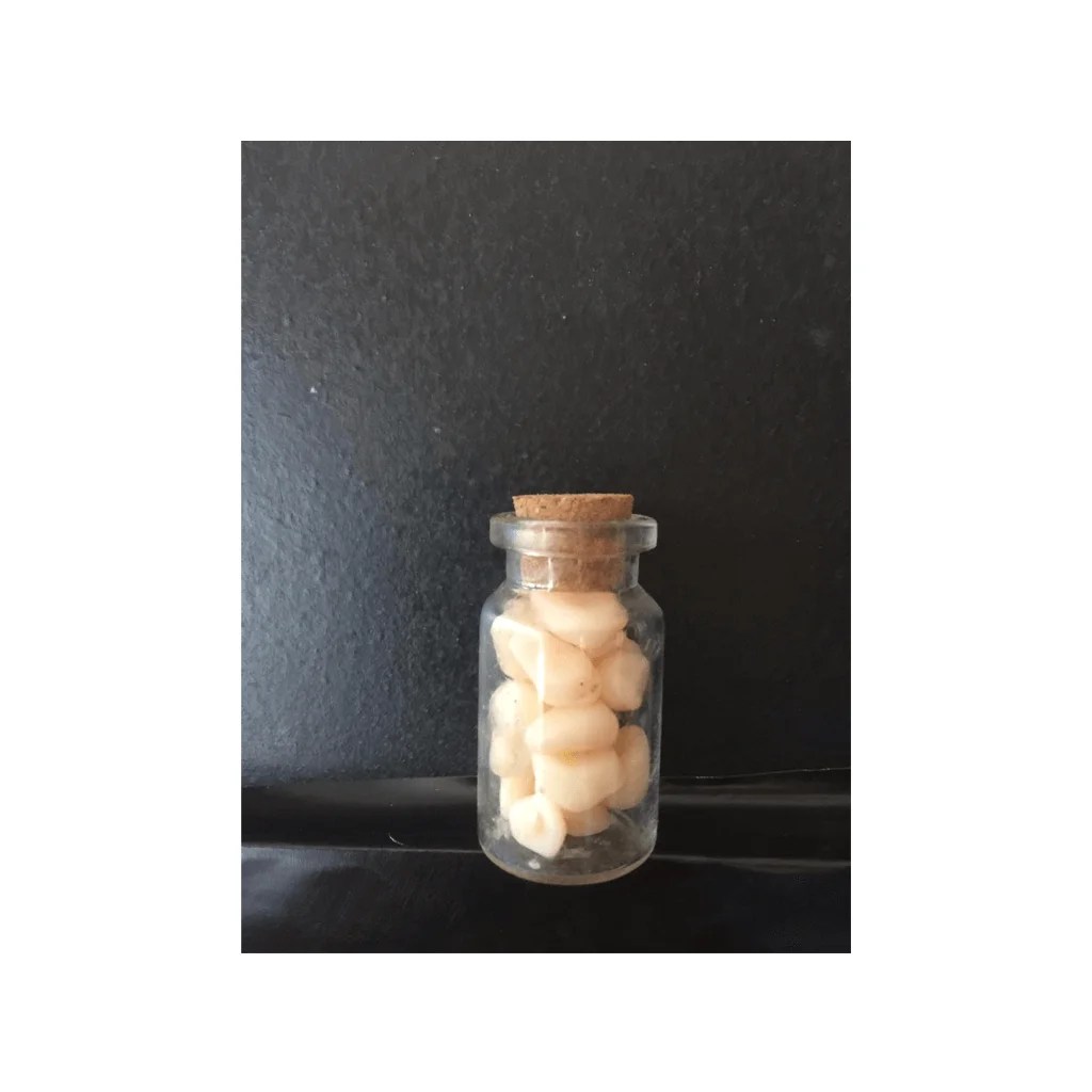 Antique Glass Vial Bottle With Cork Top With Acrylic False Teeth