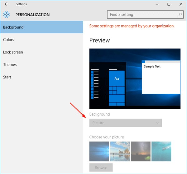 Fix Cannot Change Desktop Background on Windows 10