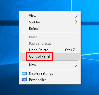 Add Control Panel Shortcut to Right-Click Context Menu in Windows