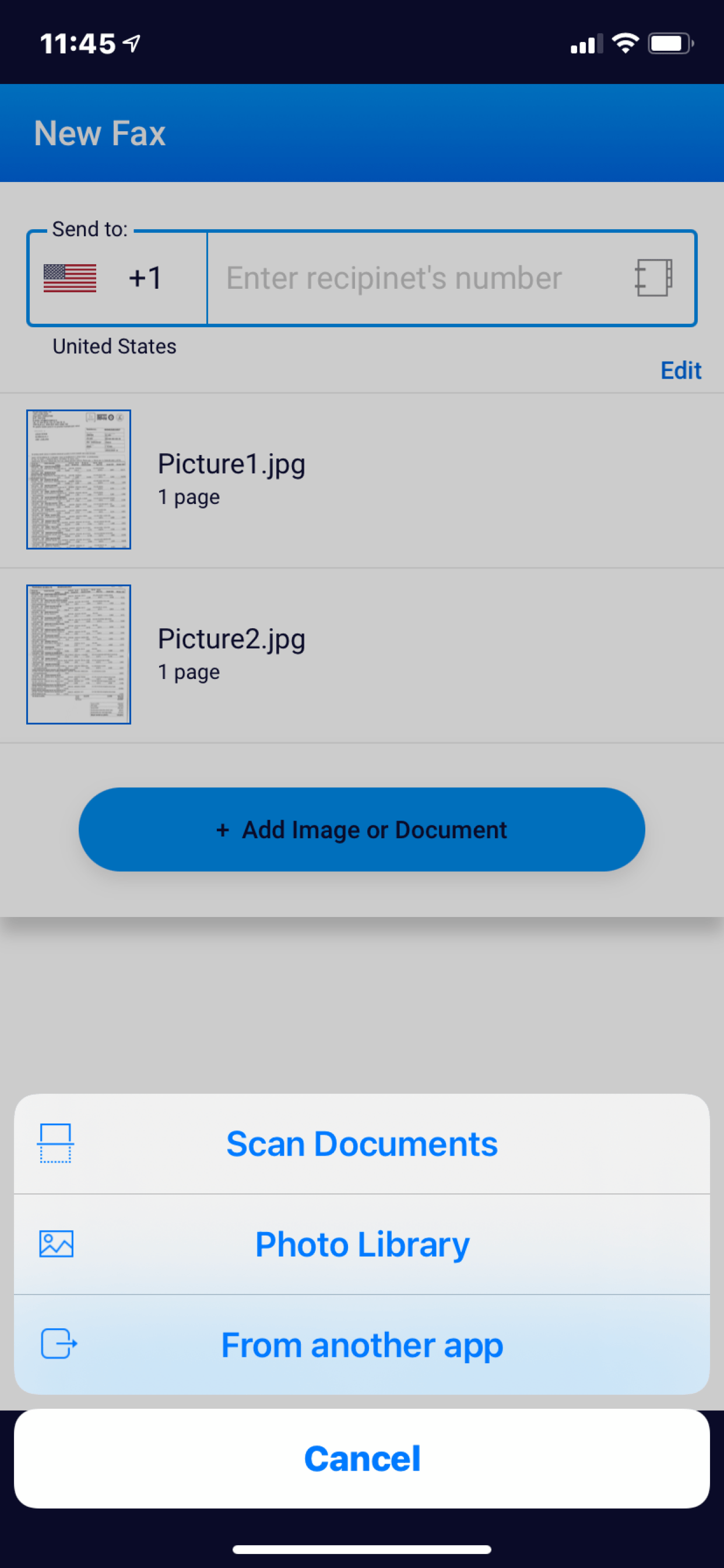 Send fax from smartphone My Fax TOP APP
