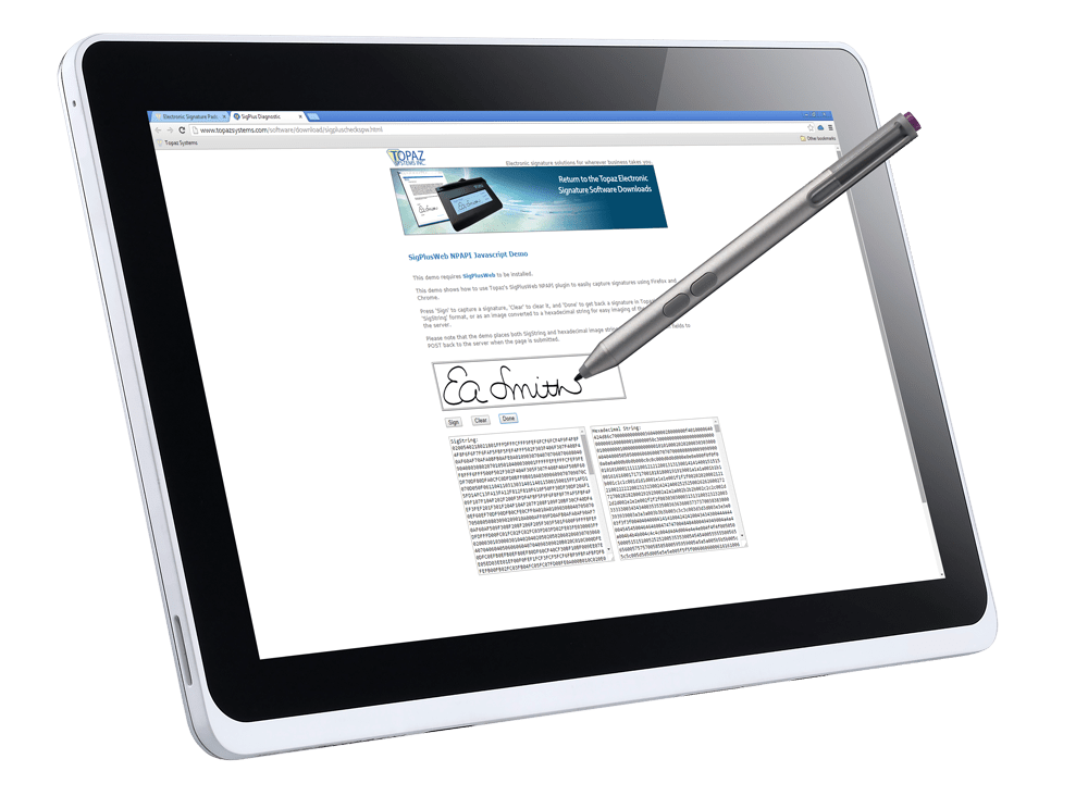 SigPlus Pro Tablet Electronic Signature SDK Topaz Systems