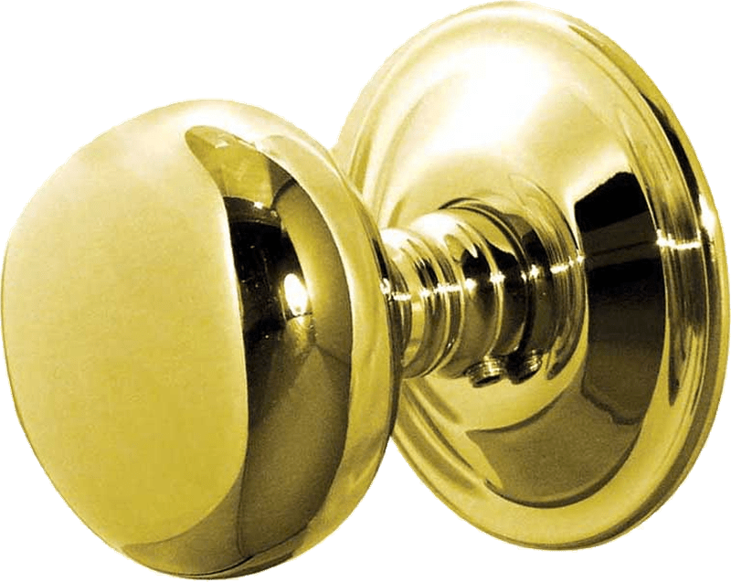JV46 Polished Brass Concealed Fit Mushroom Door Knob Set