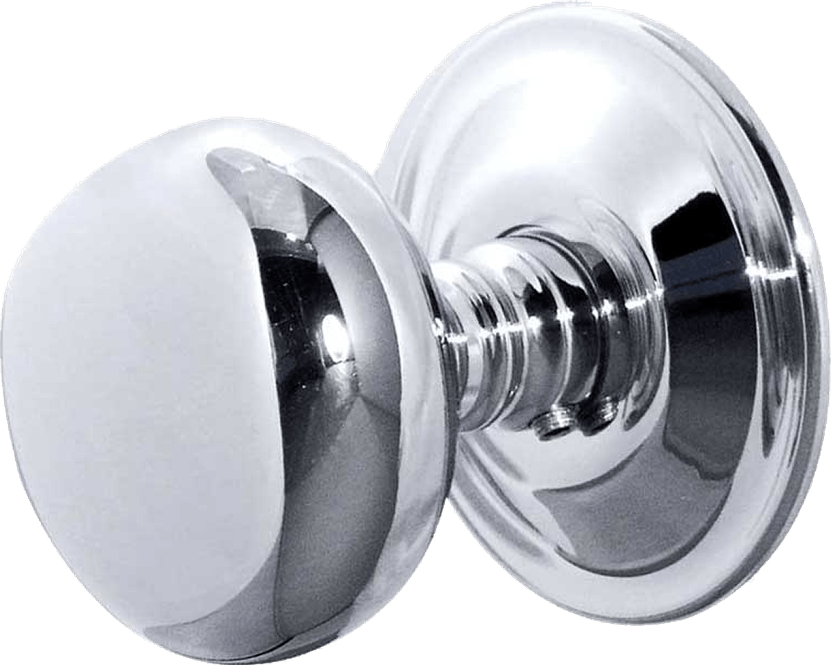 JV46 Polished Chrome Concealed Fit Mushroom Door Knob Set