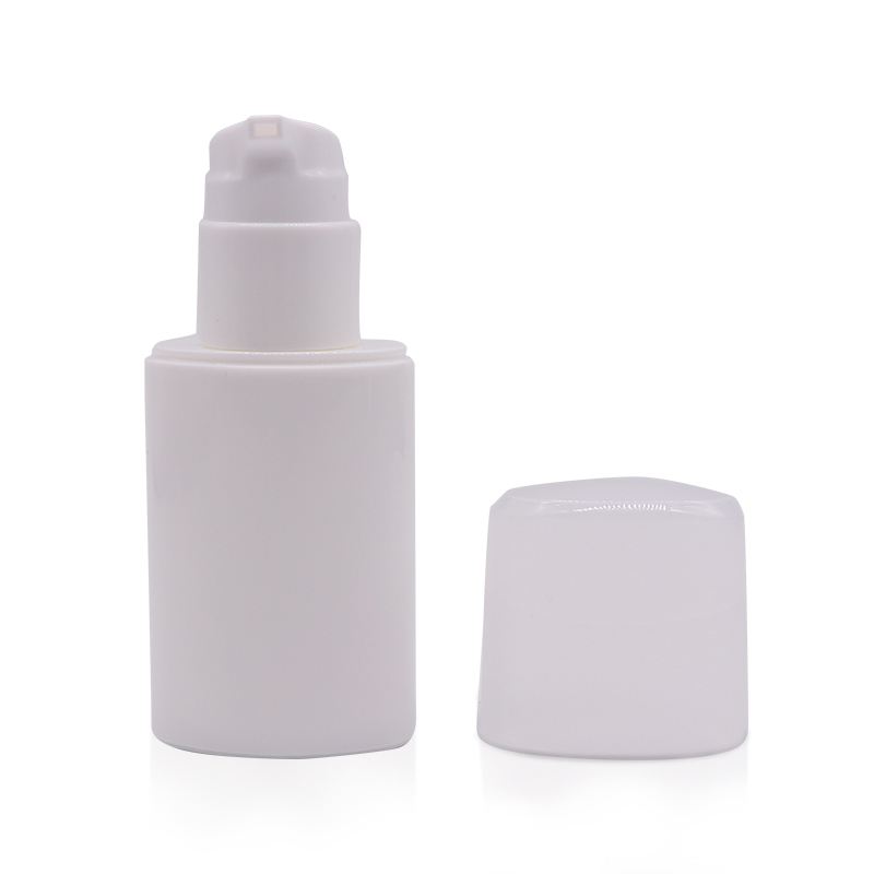 China PA85 White Oval PP PCR Material Airless Bottle Matte Surface