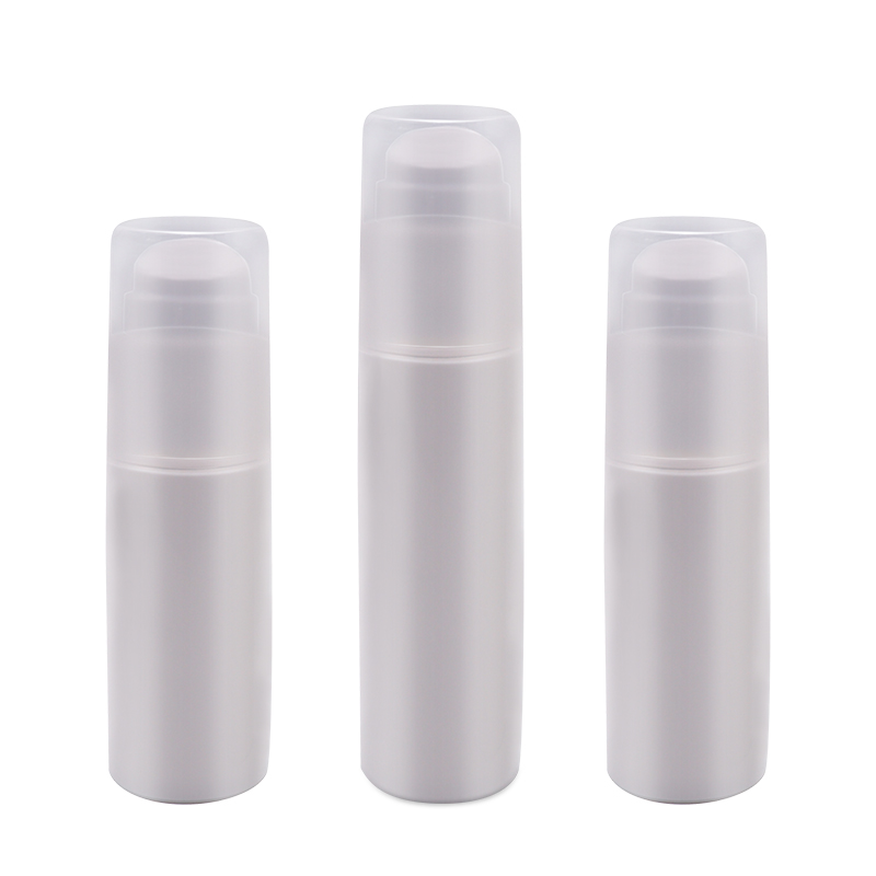 China PA85 White Oval PP PCR Material Airless Bottle Matte Surface
