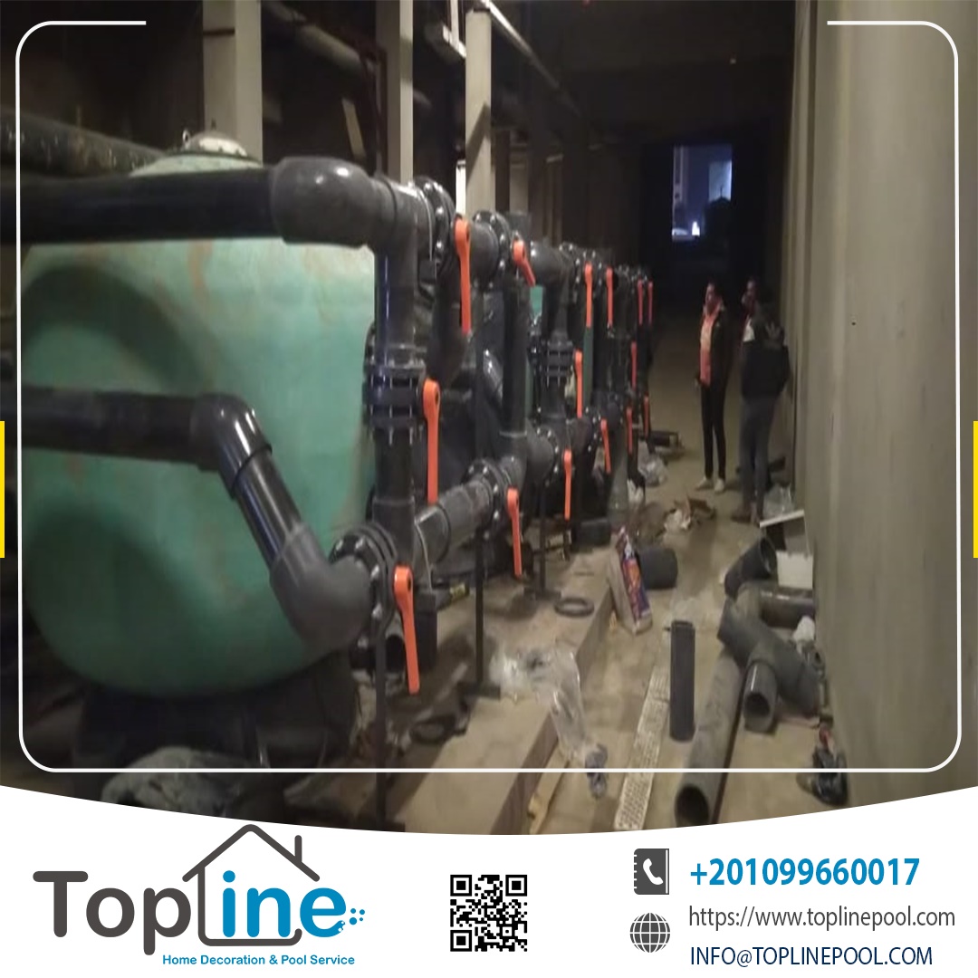 مشروع رفع كفاءة حمام السباحة الغطس بجامعة المنوفية Top Line pool and