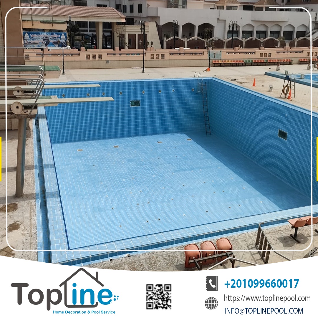 مشروع رفع كفاءة حمام السباحة الغطس بجامعة المنوفية Top Line pool and