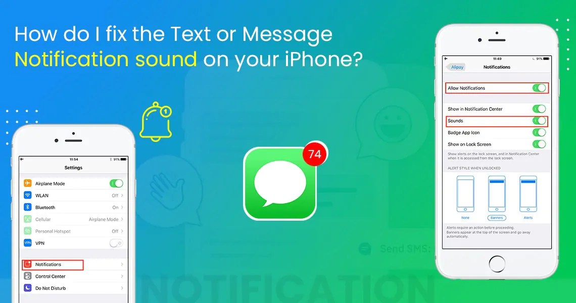 How do I fix the Text or Message Notification sound on your iPhone?