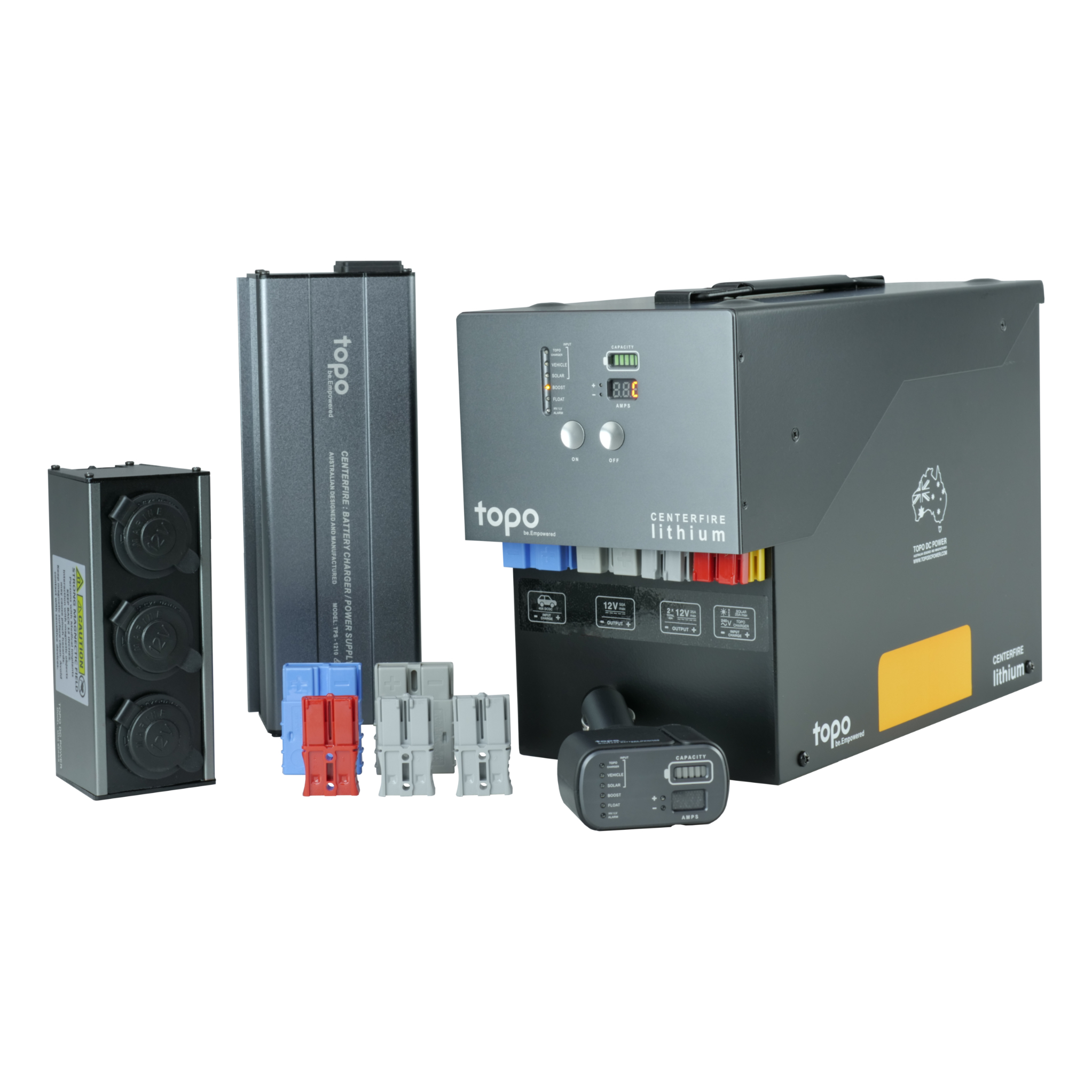 CENTERFIRE 40A DCDC FAST CHARGE DUAL BATTERY SYSTEM PACKAGE Topo DC