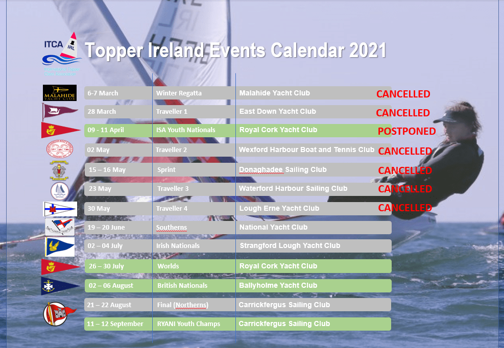 Topper Ireland 2021 Calendar Update Topper Ireland