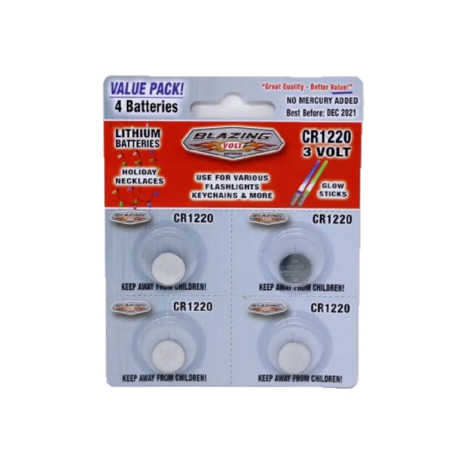 Lithium 3V Battery CR1220 (4pack)