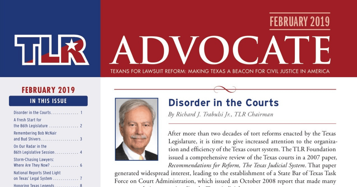 PRESS RELEASE Texans for Lawsuit Reform