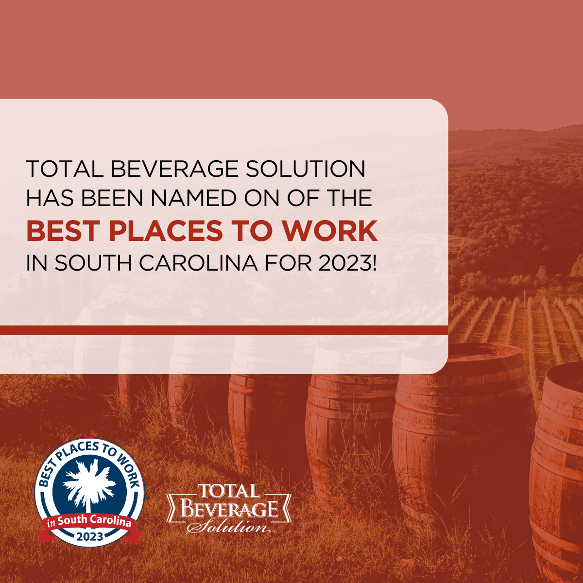 Total Beverage Solution wins Best Company in South Carolina Award