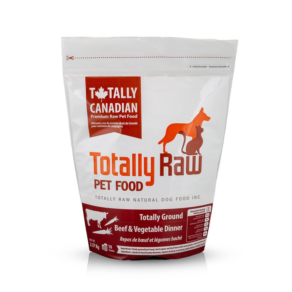 Beef & Vegetable 10 Patty Totally Raw Pet Food