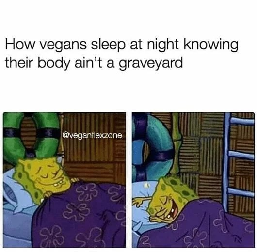 How Vegans Sleep At Night Vegan Memes Totally Vegan Buzz
