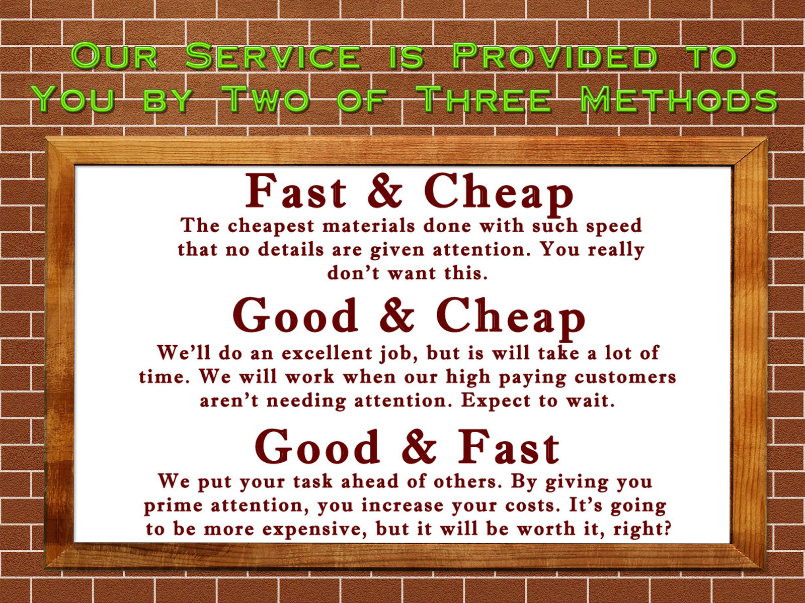 OurServiceGoodFastCheap Total Online Marketing Dallas