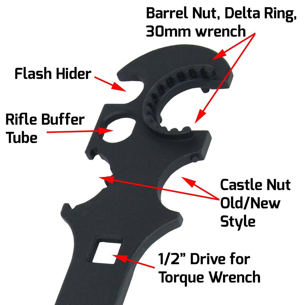 AR15 AR10 AR Steel Armorers Wrench Barrel Castle Nut Muzzle Brake Multi