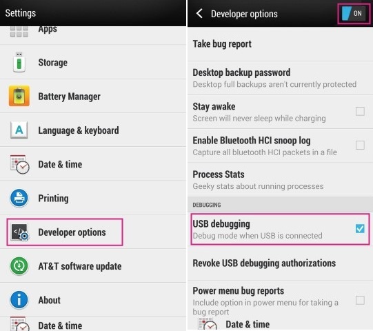 HTC One M8 Tip Enable Developer Options and USB Debugging Mode