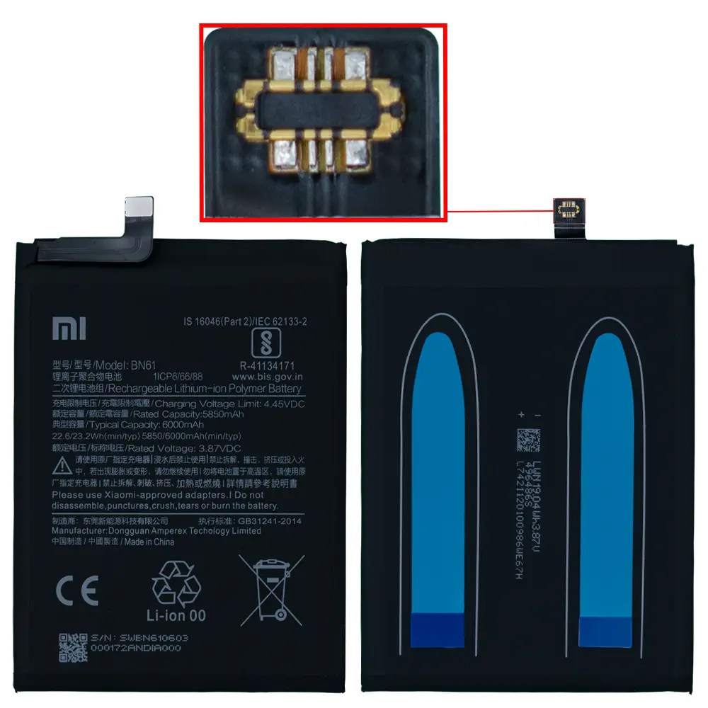 Poco X3 Battery Replacement BN61 100 Original 6000 mAh Touch LCD Baba