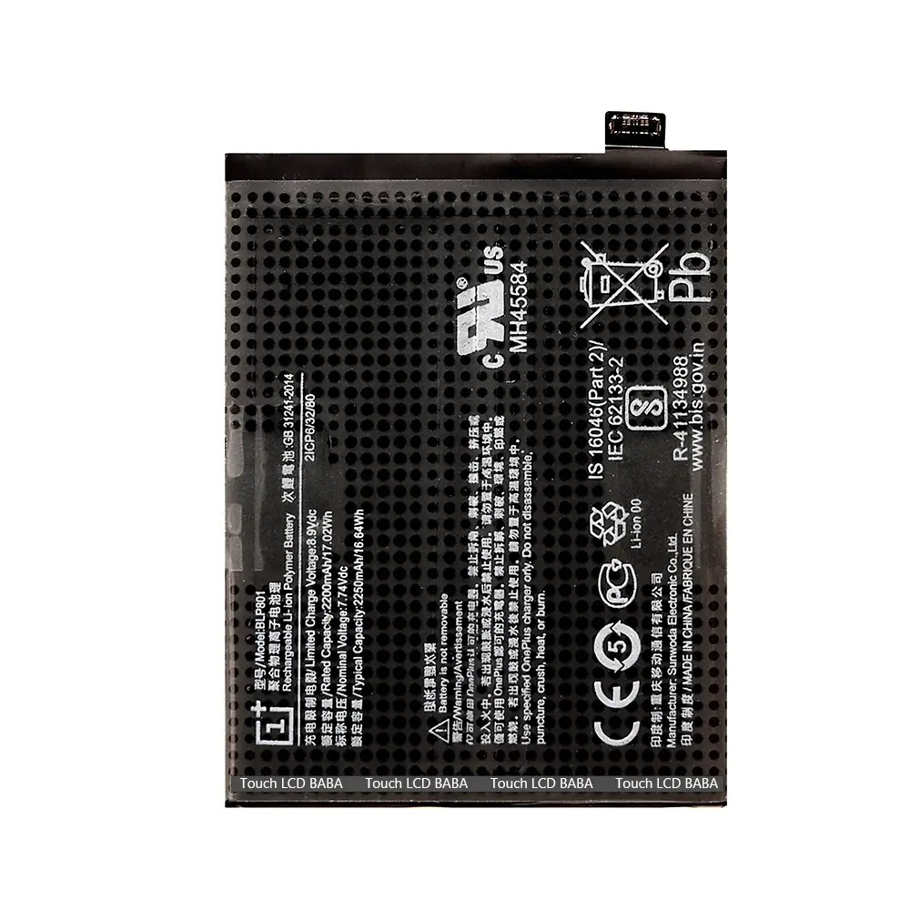 100 Original OnePlus 8T Battery Replacement BLP801 Touch LCD Baba