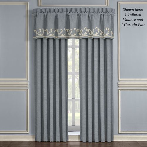 Aurora Scroll Slate Blue Comforter Bedding by J Queen New York