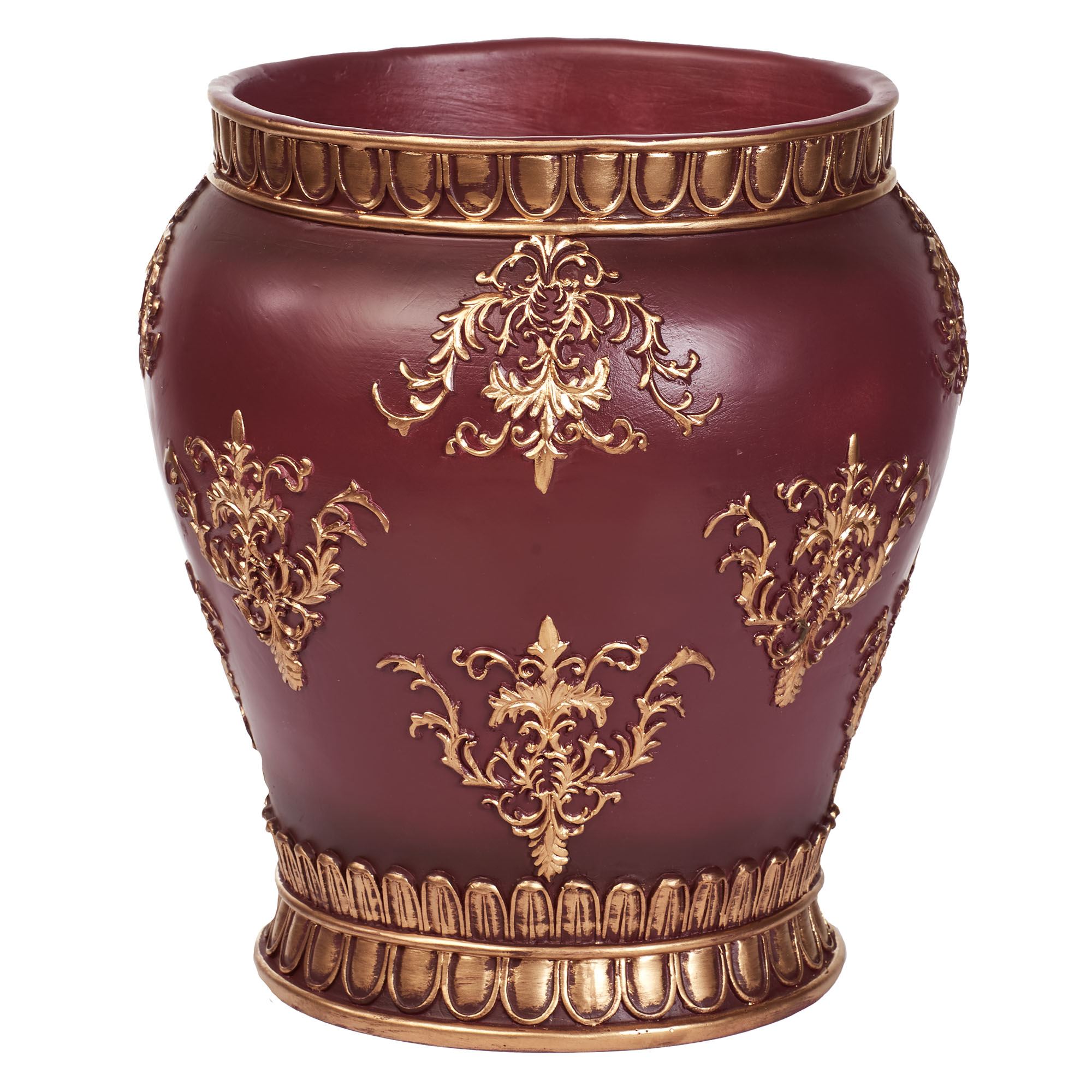 Palecia Gold Fleur Traditional Burgundy Bath Accessories