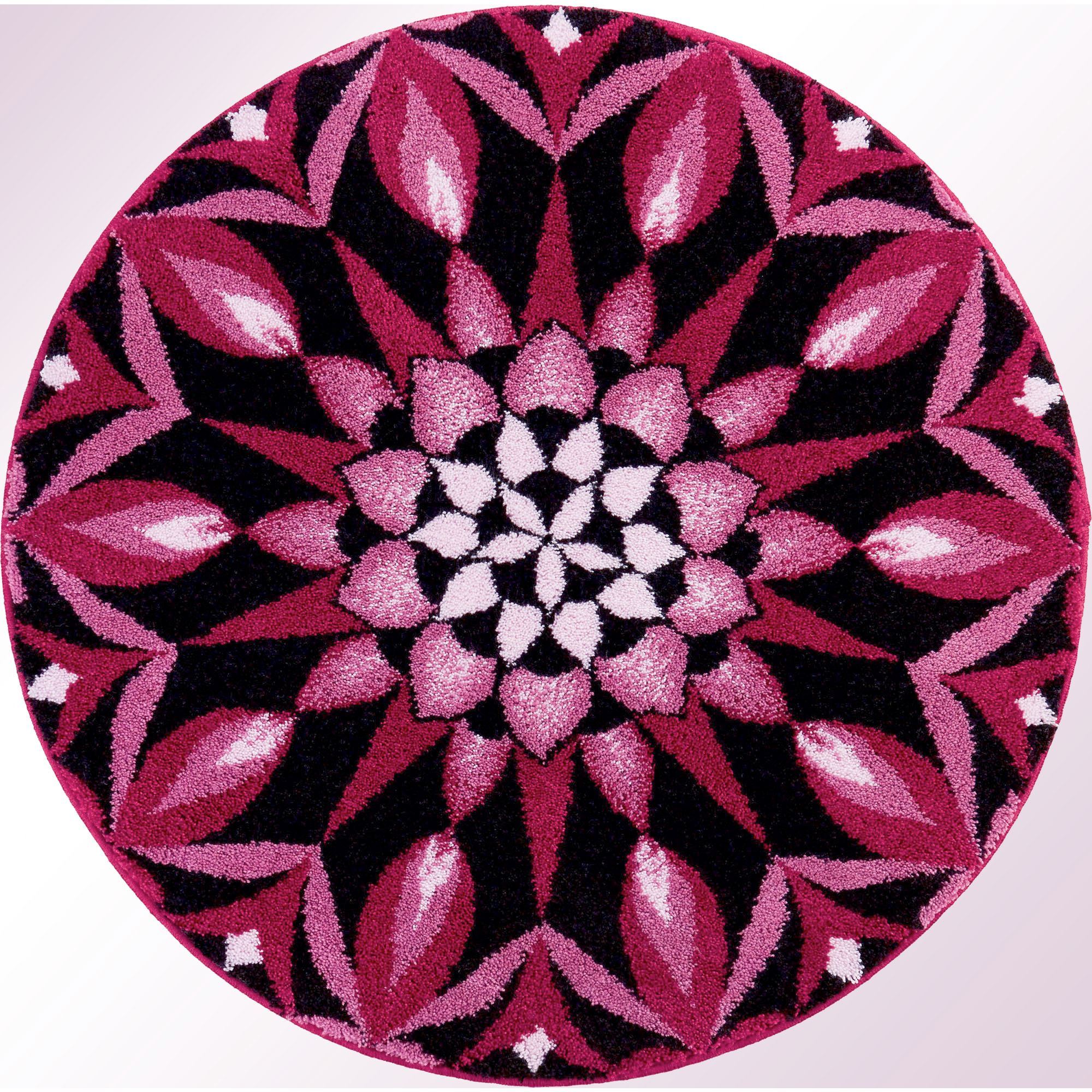 Spur of the Moment Pink Mandala Round Rug
