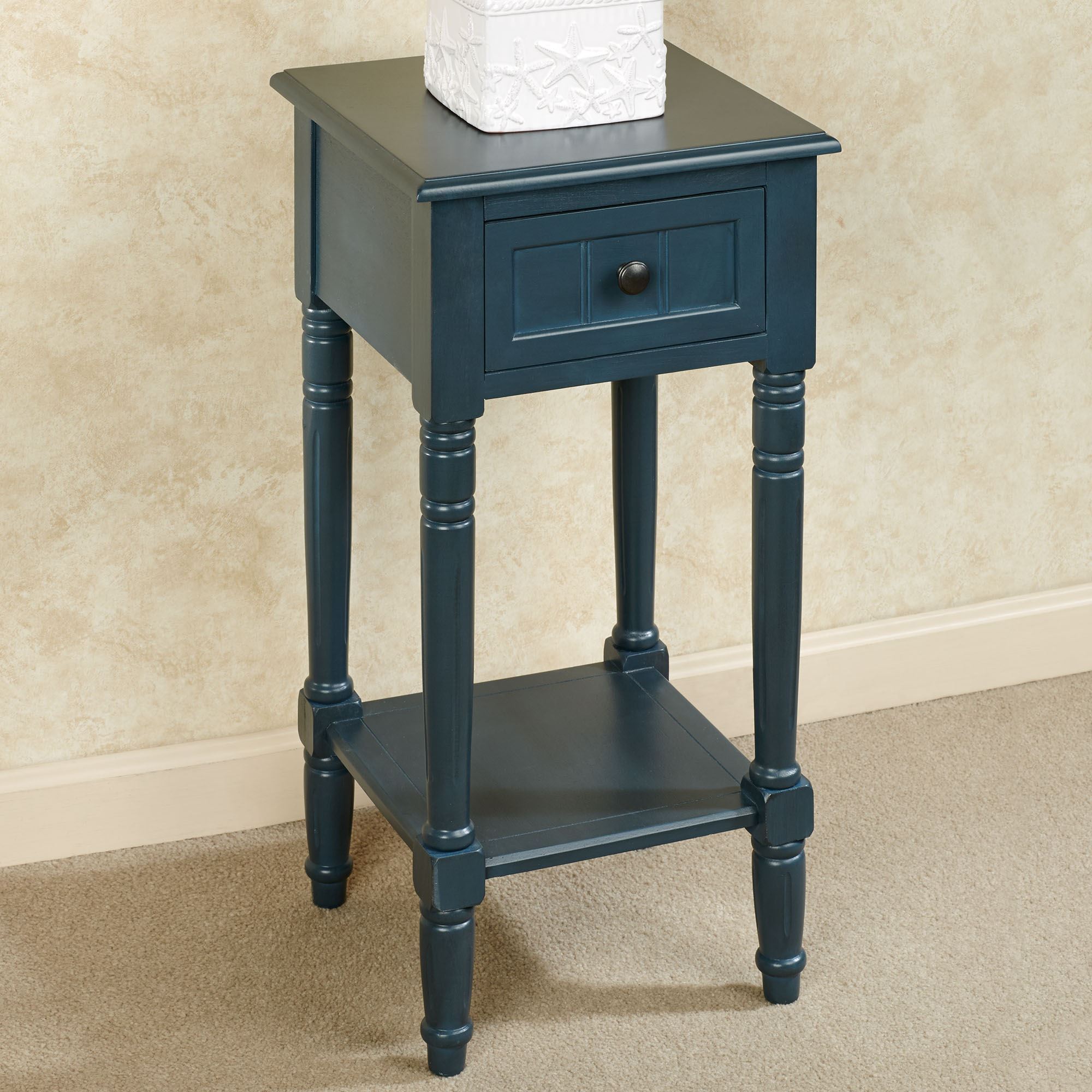 Crookston Denim Blue Wooden Side Table