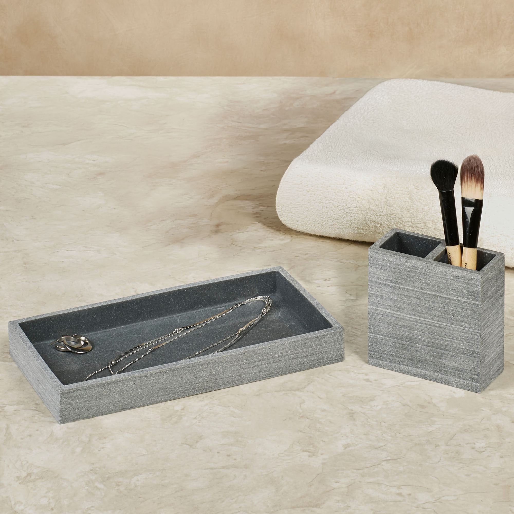 Slate Resin Bath Accessories