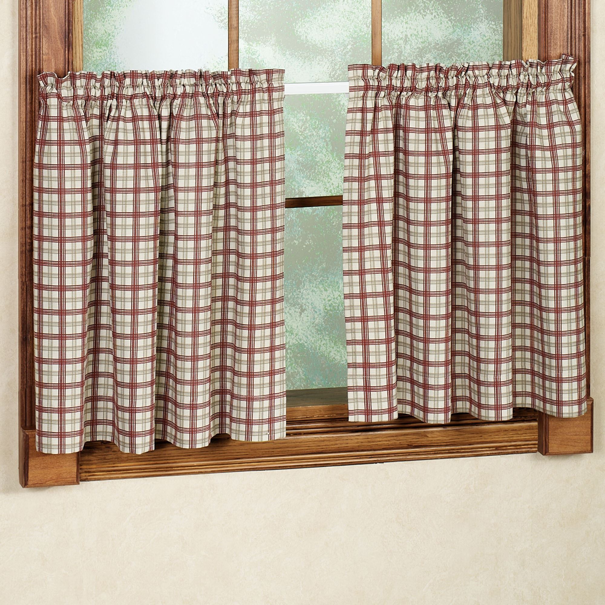 Red Plaid Cafe Curtains Popular plaid cafe curtains of good quality