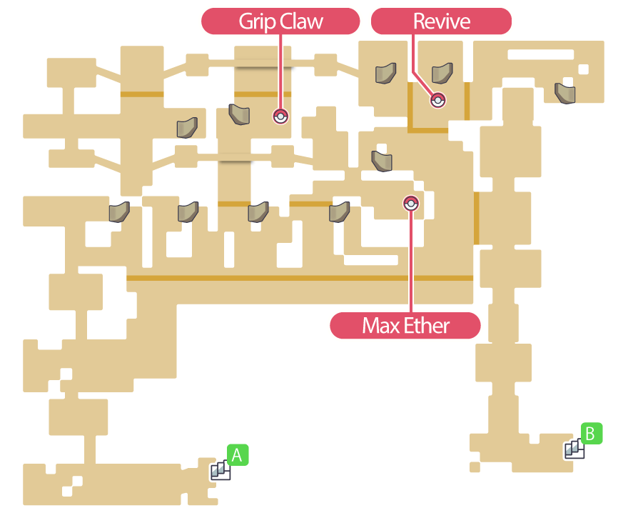 Pokémon Brilliant Diamond and Shining Pearl Wayward Cave Map Touch, Tap, Play