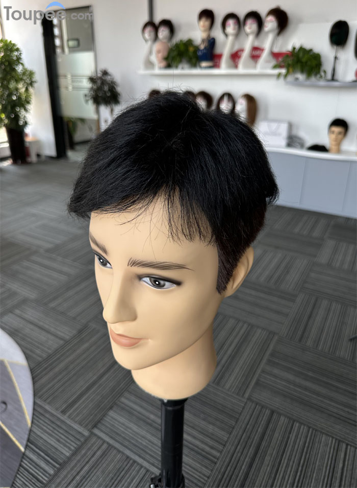 Wear To Go 1B30 Side Part Way Men's Toupee Thin Hairstyles Replacement