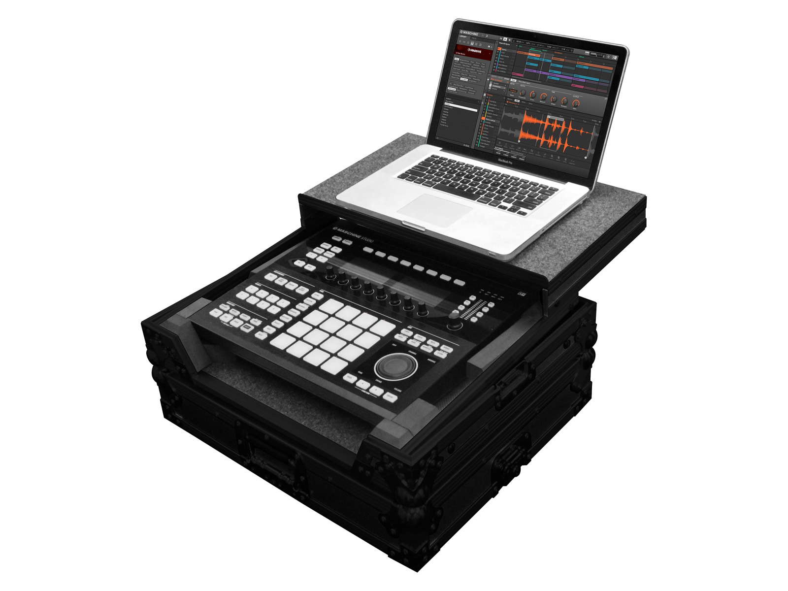 Black Native Instruments Maschine Studio Flight Case with Glide