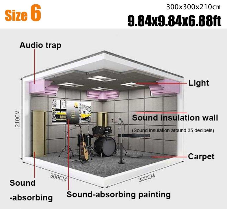Soundproof Wall Panel Acoustic Booth Recording Studio For Music Room