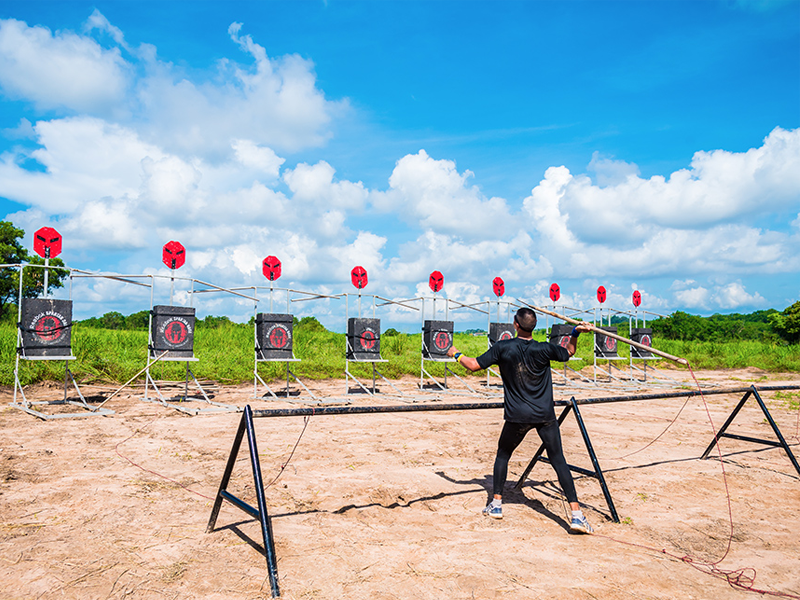 Spartan Race Obstacles Outdoor Warrior OCR Spear Throw TourGo Event