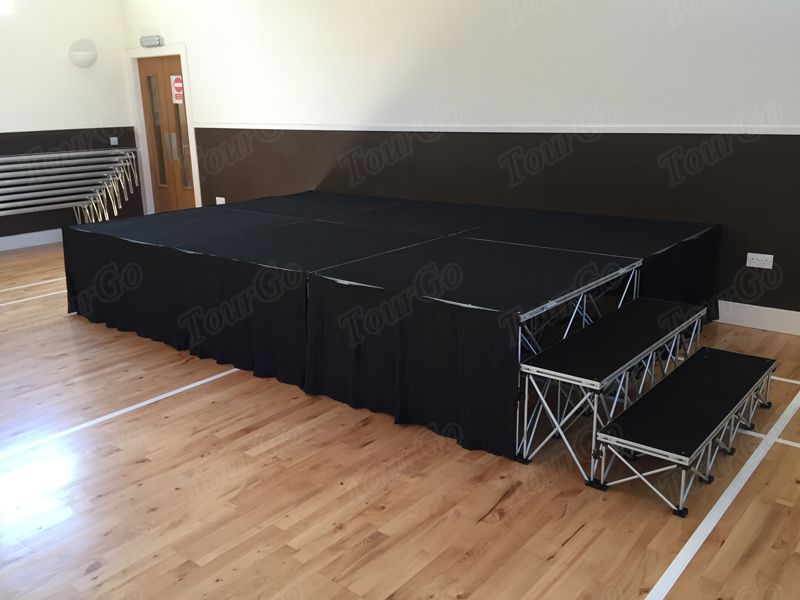 TourGo Portable School Stage with Mobile Stage Platform & Stage Risers