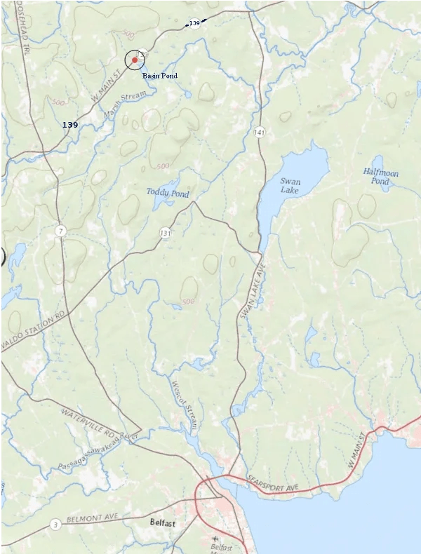 Belfast / Monroe Area Map Water Walker Sea Kayak & Basin Pond Outdoors